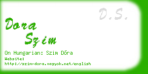 dora szim business card